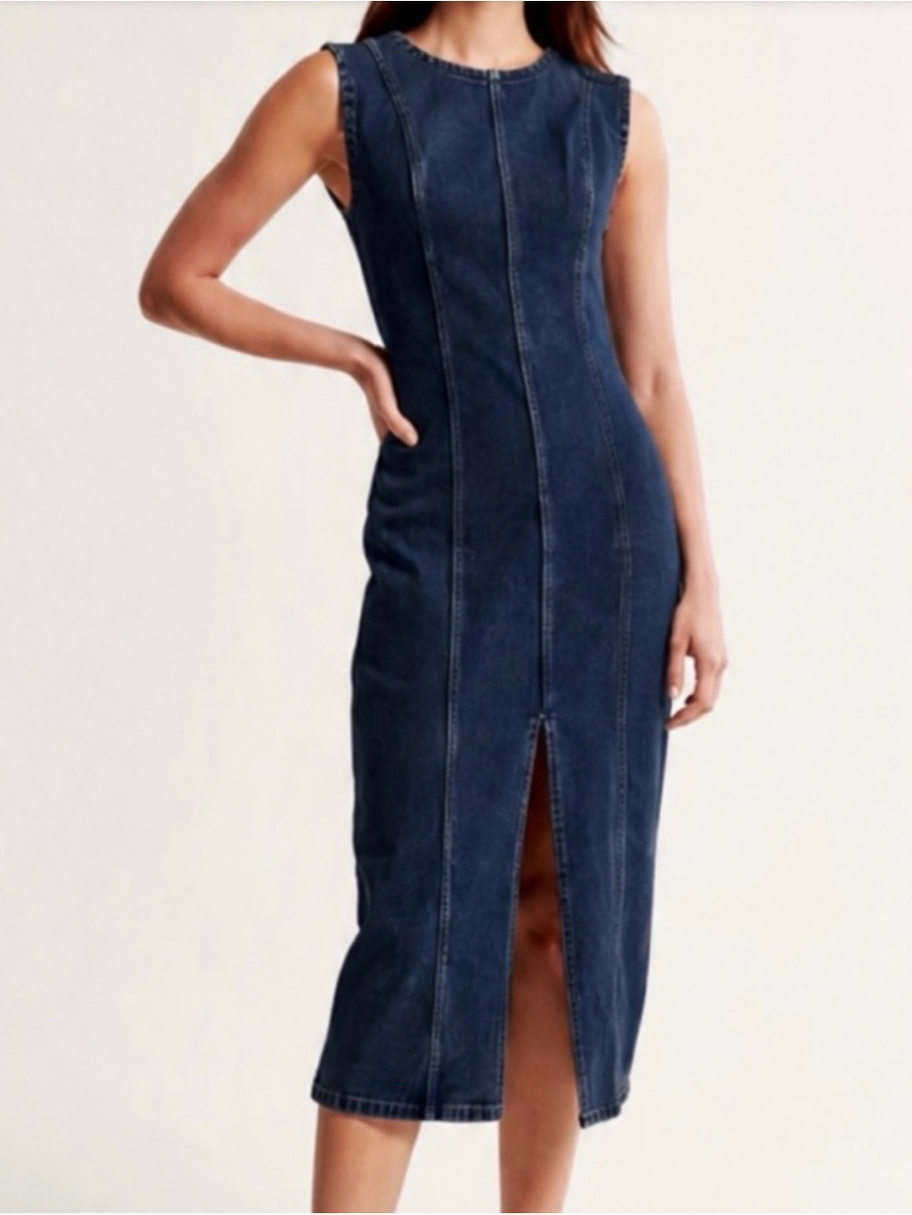 Abercrombie Shell Denim Midi Dress